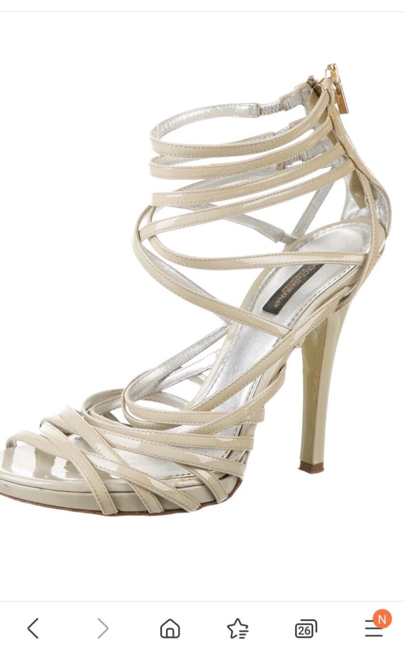 Dolce & Gabbana Sz 8 Patent Leather Strappy Cage Sandals Shoes Pumps